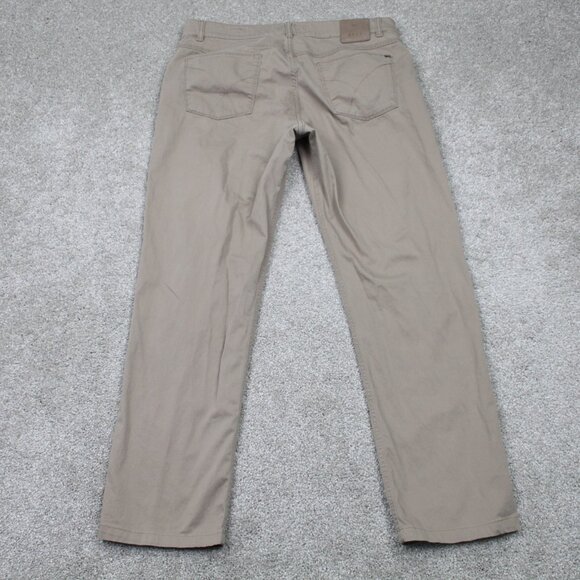 Brax Pants Mens 34x28 Beige Cooper Fancy Chino 5-Pocket Straight leg Stretch - Picture 6 of 16